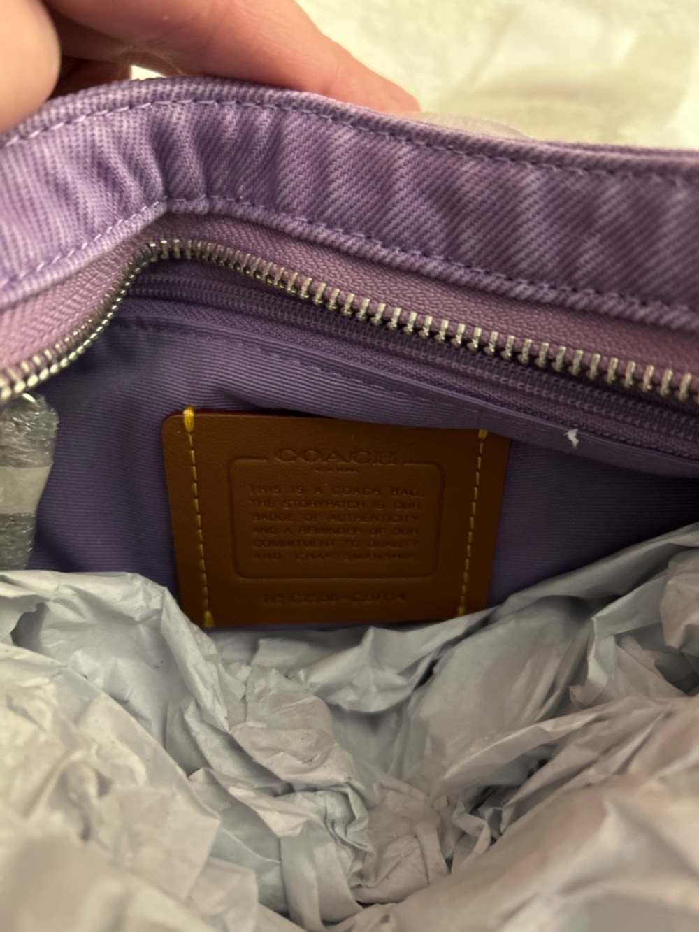 NWT COACH Eliza Shoulder Bag in Iris Purple Denim - Picture 8 of 8